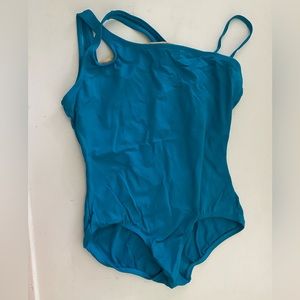 Teal cross strap leotard